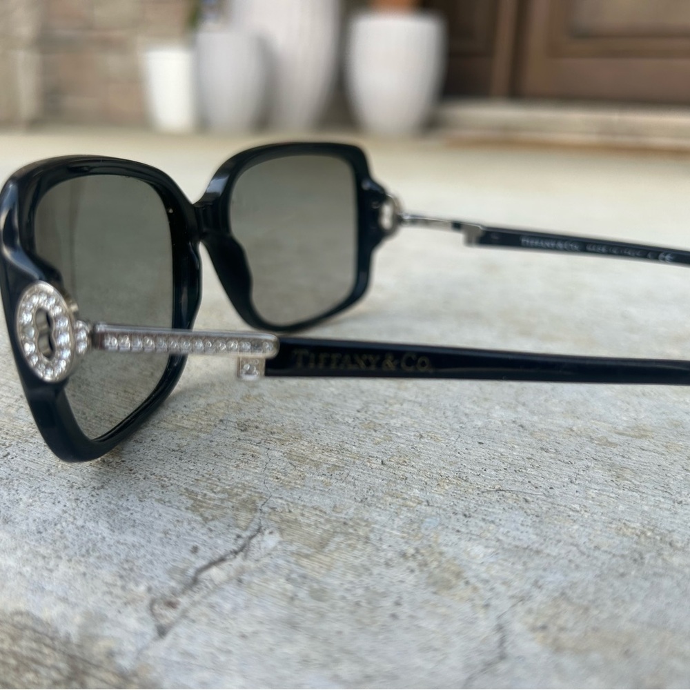 Tiffany & Co. Elegant Black Sunglasses with Crystal Detail